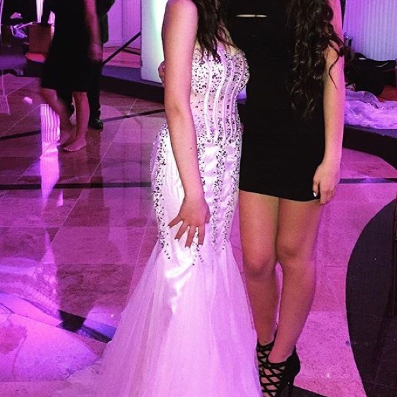 Pink bling sweetheart prom dress - Picture 2 of 9